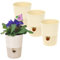 GarPet 4X Kräutertopf Selbstbewässernd Selbstbewässerungstopf Kräutertopf Küche Basilikum Topf Blumentopf mit Bewässerungssystem Fensterbank Elfenbein 11 cm