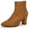 Remxi Stivaletti da donna con tacco alto, stile Chelsea, casual, eleganti, per feste, Marrone scamosciato, 37 EU
