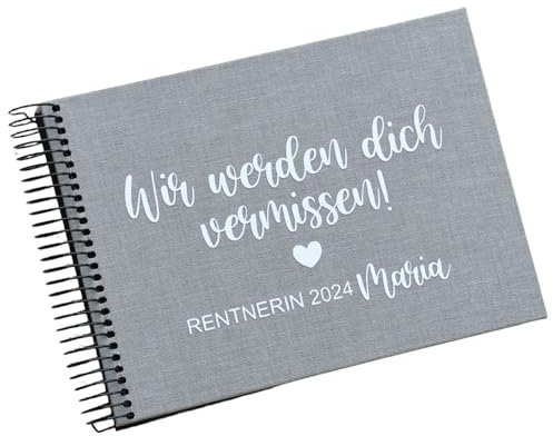 personalisiertes Geschenk zur Rente | Fotoalbum mit Namen als Abschiedsgeschenk zum Ruhestand | Geschenkidee zum Abschied Kollege oder Kollegin | Endlich Feierabend