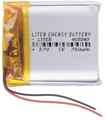 Batterie 503337 LiPo 3.7V 750mAh 2.775Wh 1S 5C Liter Energy Battery pour l'électronique Rechargeable Téléphone Portable Smartwatch GPS - Ne Convient Pas à la Radiocommande 39x33x5mm (750mAh|503337)