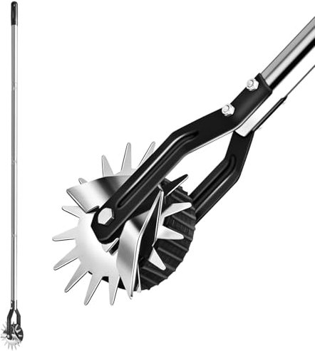 DUCHIFAD Wheel Rotary Edger Lawn Tool, Sidewalk 66.7Inch Manual Lawn Edger, Grass Edge Trimmer, Adjustable Stainless Steel Handle with Cushion Grip，Soil, Garden and Yard Tool