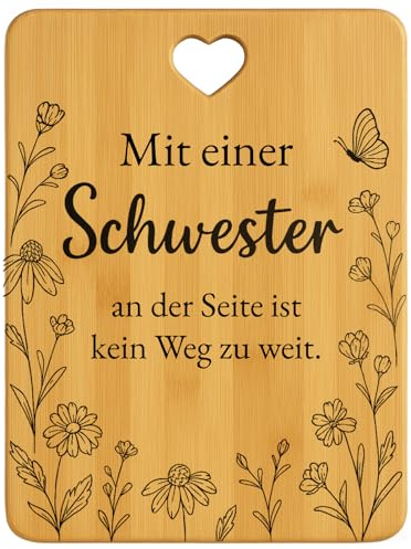 Geschenke Für Schwester - Holz Schneidebret 33 * 22 * 1cm Für Schwester Geschenk, Geschenk Schwester, Geschenk Für Schwester, Geschenk Schwester Geburtstag