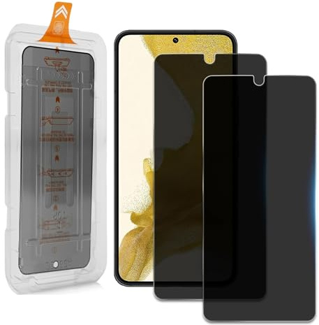 Hengnewro Privacidad Protector de Pantalla para Samsung Galaxy S22/S23 | 2 Piezas Antiespías Cristal Templado, Instalación Automática, Protector de privacidad Dureza 9H