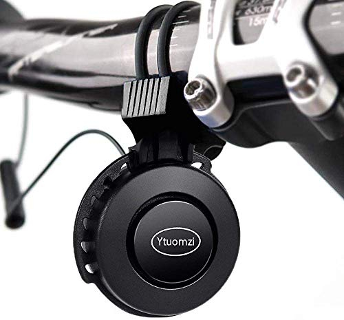 Ytuomzi Elektrische Fahrradklingel USB Wiederaufladbare Fahrrad Elektrisches Horn Glocke 120 dB Fahrradglocken Laut Klingel Fahrradhorn Zubehör für Mountainbike Radfahren und Rennräder (Schwarz)