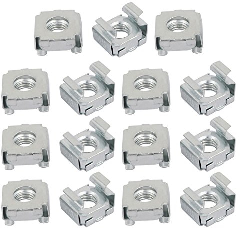 sourcingmap 15pcs écrou cage M8 acier au carbone zingué ton argent pour serveur étagère armoire