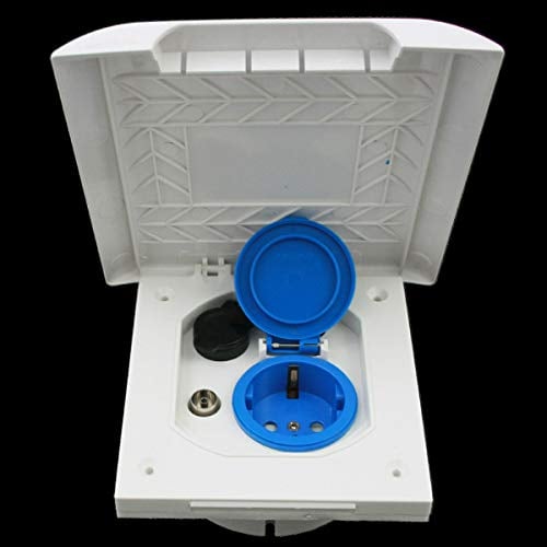 Multifunktions Außensteckdose Wohnmobil Wohnwagen 220V 230V Sat Antenne 12 Volt IP44 Exclusive Line