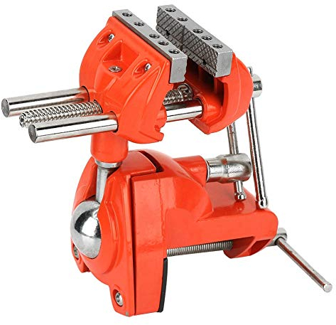 Hongzer Mini 360° drehbarer Schraubstock, Aluminium, 70 mm Backenbreite, Orange