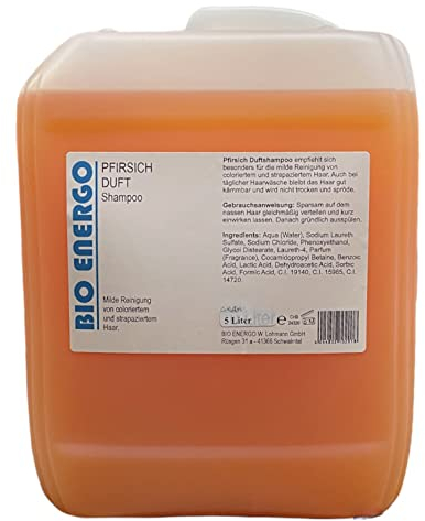 Bio Energo Pfirsich Duft - Friseur Salonshampoo - 5 Liter - Made in Germany