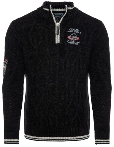 Carisma Strickpullover für Herren ? Herren Troyer mit Stickerei ? Angenehmer Regular Fit Pullover für Büro und Freizeit 7804