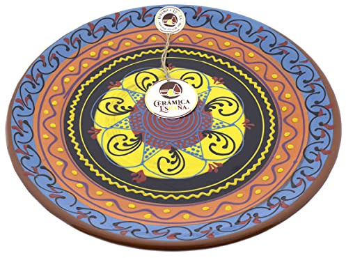 CERÁMICA ESPAÑA | Vuelve tortillas | Tapa volteatortillas | Tapa para tortilla de patatas | Voltea tortillas - Modelo M03 | 30.5x30.5x6 cm