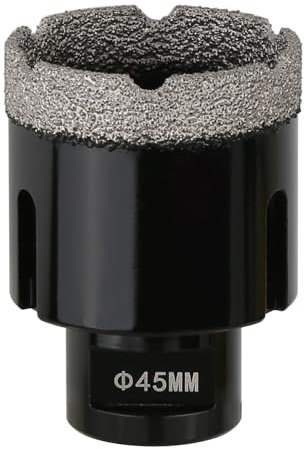 Vearter Carotteuse diamantée à sec de 45 mm, raccord fileté M14, scie cloche soudée sous vide pour maçonnerie, découpe trou creux pour carrelage, marbre, granit, porcelaine, béton et pierre de quartz