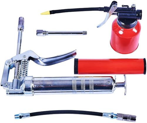 Mini Grease Gun KIT Oil CAN AIR Tool Set Heavy Duty Motor Garage Garden Mower Manual Hand Tools DIY LUBRICATING GREASING Flexi Nozzle UK Free P&P