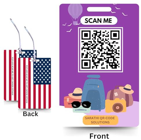 2 Stück Smart Gepäckanhänger mit E-Mail-Benachrichtigung, Reiseanhänger mit QR-Code, 1 Mal verwenden, viele Male kaufen, Privatsphäre geschützt, Ihre Informationen werden nicht freigegeben, für jede