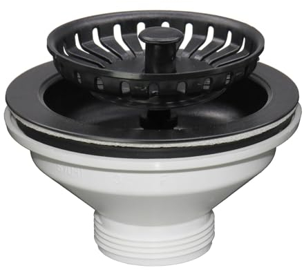 Liquida SW3MB Matt Black Kitchen Sink Basket Strainer Waste
