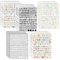 ONEBO 30 Blätter Nummern Alphabet Aufkleber, Selbstklebende Zahlen und Buchstaben Sticker,für Scrapbooking, DIY-Grußkarten, Dekoration, Markierung(5 Stile)