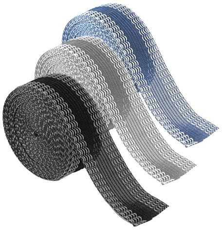 Wonvify 3 Rotoli Nastro Adesivo Termoadesivo Forte per Pantaloni Orlo Svelto, Striscia Autoadesiva per Pantaloni, Nastro in Tessuto (Nero, Grigio, Blu), Adatto per Pantaloni