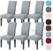 Alishomtll Stretch Stuhlhussen 6er Set Universal Moderne Jacquard Wasserdicht Stuhlbezug Schwingstuhl Elastische Hussen Abnehmbare Stuhlüberzug für Esszimmer Bankett Hochzeit (Hellgrau, 6 Stück)