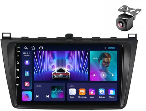Android 13 Car Radio para Mazda 6 GH 2007 2008 2009 2010 2011 2012 2 DIN de Coche NAVEGACIÓN con Pantalla Táctil 9 Pulgadas Reproductor Multimedia Autoradio FM SWC Carplay Auto (M100CP 4core 1+32G)