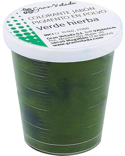 Pigmento en Polvo Verde Hierba para Jabón | Estable, Inalterable y de Alto Rendiento | Ideal para Capas de Colores y Efectos Swirl | 500 cc