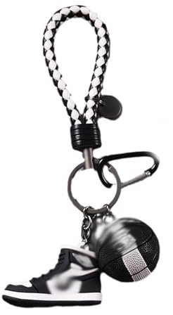 Krilucly 3D Schlüsselbund, Mini Basketball Sneaker Volleyball Keychain, Sport Fußball Schlüsselanhänger, Rugby Ring, Anhänger Schlüsselring Geschenk für Auto Rucksäcke Basketball Fans