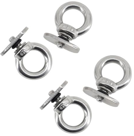UTwaySteelPro 4 Stück 304 Edelstahl Track Mount Tie Down Eyelet Kajak Hardware Zubehör Caravan Zelt Kanu Befestigungen