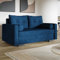 MOTIVENA Viena 2 Sitzer Sofa mit Schlaffunktion, Schlafsofa 160 cm Breit, Sofa 2 Sitzer, 2er Sofa, Sofa Klein, Keine Couch, Schlafsofa 2 Sitzer, Bonellfederkern (H4), Samt Sofa Blau (Dunkelblau)