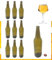 Juego de 10 botellas de cristal para cerveza artesanal, 600 ml, ámbar con tapón de corona, reutilizables