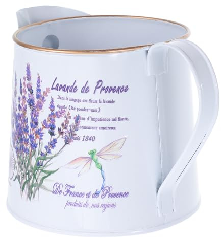 KAILIKETIY Vaso Decorativo in Metallo Zincato Con Motivo Floreale, Brocca Da Giardino Rustica Piccola, Annaffiatoio Multifunzionale Per Interno Ed Esterno, Arredamento Cucina Vintage e Soggiorno