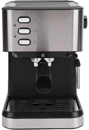 Fockety Espressomaschine, Halbautomatische 20-Bar-Kaffeemaschine, Espressomaschine mit Milchaufschäumer, Milchdampfstab und 1,5 L Abnehmbarem Wassertank für Latte und Cappuccino (EU-Stecker