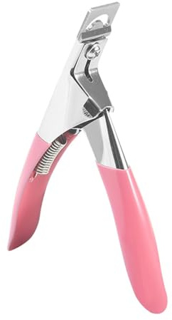 Professional Nail Clippers Set, Acrylic Nail Cutter, Stainless Steel Nails Tip Cutter for Salon & Home DIY Manicure Tools,for Acrylic Extensions, False Nails and Tips,Pink