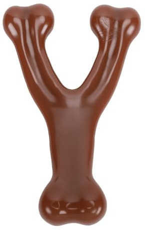 Pssopp 8,27 Tum Bacon-smak Hundtugg Leksak, Y-formad Design (Mörkbrun baconsmak)