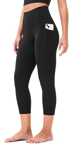 Colorfulkoala Cropped Leggings with Pockets for Women 21” | Capril Yoga Pants,High Waisted,Tummy Control,Yoga Pants,Running,Active,3/4 Length,Workout Exercise & Fitness,Gym,Sports