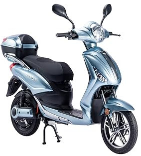 Tecnobike Shop Bici Elettrica a Pedalata Assistita Biciclette Elettroniche Alimentate Z-Tech ZT-09-A 250w 12Ah Batteria al Piombo (Silver/Azzurro)