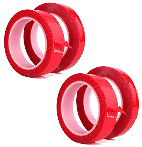 3M Double Sided Mounting Tape Red Double Sided Adhesive Sticky Tape Easy Lift Super Strong-4PCS