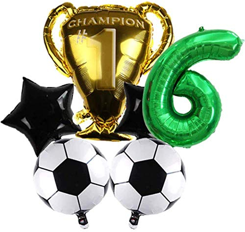 DIWULI Fussball Geburtstag 6 Jahre - Fussball Luftballons