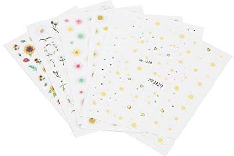 Nail Art Stickers Water Transfer DIY Nail Decals Sunflower and Small Daisy Colorful Transfer Watermark Nail Stickers for Nails Design Manicure Tips Decor