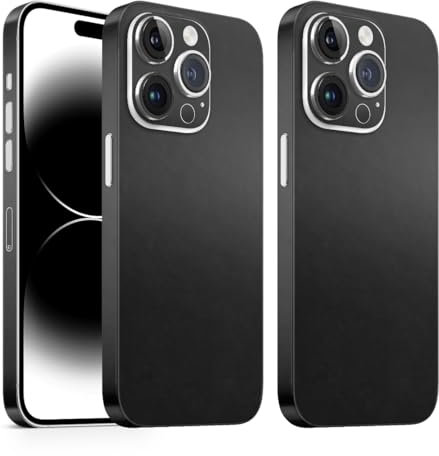 TF Skins iPhone 12 Pro Max Skin (2X Stück) Schutzfolie für die Rückseite und Seiten in edler Optik inkl. Kameraschutz Schutz vor Kratzern (Matte Black)