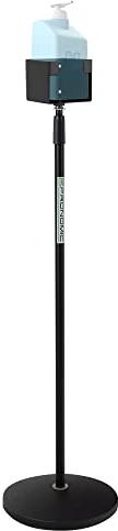 Stagecaptain DH-20BK Desinfektionsmittelständer - Halter für Desinfektionsmittel oder Flüssigseife - Ständer mit stabilem Rundsockel - bis 95 mm Durchmesser - Aus Stahl - Schwarz