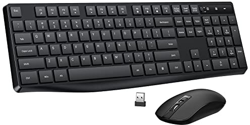 2.4G Wireless Keyboard Mouse Combo, Full-Sized for Computer- Black