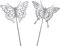 B2S BACK2SEASON 2 x Metall Stecker Schmetterling grau edel Gartenstecker Tierfigur Blumenstecker Gartendeko H=77 cm 2er Set
