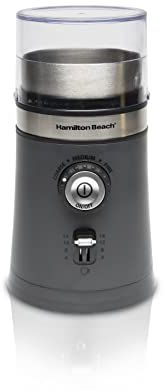 Hamilton Beach 80396C Custom Grind Electric Coffee Grinder for Beans, Spices and More Hands-Free Operation, Removable Stainless Steel Chamber, Plastic, Gray