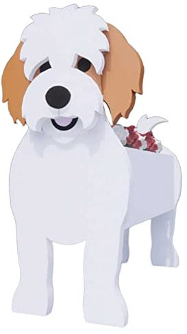 Generic Niedlicher Hunde-Blumentopf, Tierförmiger Cartoon-Sukkulententopf, Hundeförmiger Blumentopf mit Drainage, Pflanzen Nicht enthalten (Kava Bear Dog)