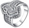 Eheringe Nickelfrei, Verlobungsring Silber Damen Größe 52 (16.6) Weißer Kristall Valentinstag Ring Geschenk