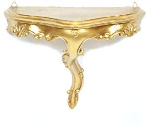 LIGUORO SHOP Mensola In Stile Barocco Veneziano Console Finto Vintage Shabby Chic cm 23 x 18 x 10 (Gold)