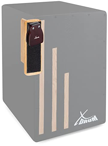 XDrum CK-L Cajon Kastagnette Large Set - Kastagnette aus Holz - Klettstreifen auf der Rückseite - Schrauben einstellbar - Große Ausführung = tiefer Ton - Sparset inklusive Cajon-Accessory Halterung