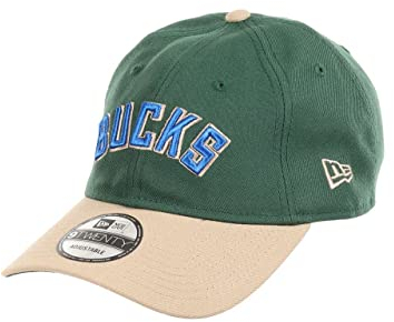 New Era Milwaukee Bucks NBA Team Green Camel 9Twenty Unstructured Strapback Cap - One-Size