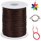 LEREATI Nylon Cord 1.5mm x 100m, Satin Cord Nylon String Macrame Cord, Coloured Beading Thread String for Making Bracelet, Necklace, Chinese Knot, Jewellery (Coffee)