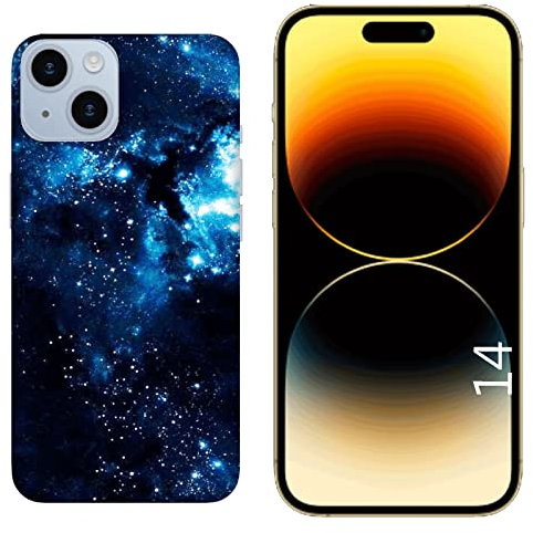 Generico Cover compatibile con Cover Apple iPhone 14 Nebulosa di Orione nello spazio Galassia blu Rigido