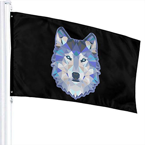 Flagge 3 x 5 Wolf Abstrakter Wolf 100% Polyester einlagige durchscheinende Flaggen 90 x 150 cm