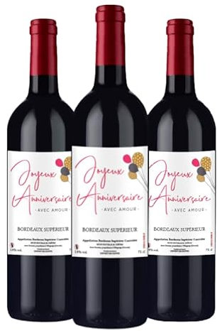 Vin de Bordeaux Supérieur 2021 Château Anne Bournac de Coninck - Vin rouge avec etiquette personnalisée bouteille vin personnalisée [ Bouteille de vin personnalise ] (3)